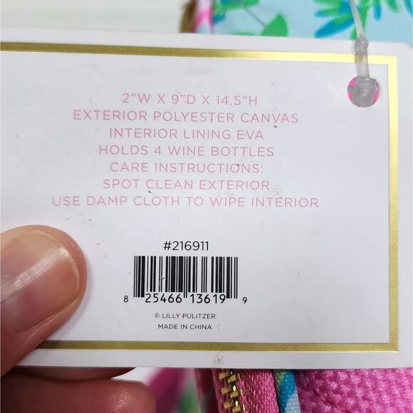 NWT Lilly Pulitzer Fruity Flamingo Insulated Wine Carrier - Picture 11 of 11